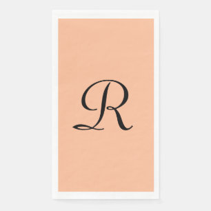 Serviette En Papier Serviette de papier invité Fuzz pêche et monogramm