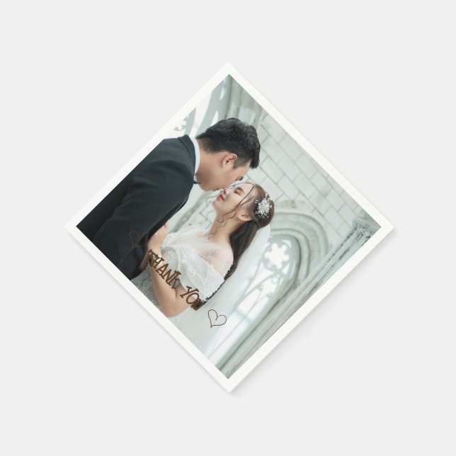 Serviette En Papier Serviette de typographie photo personnalisée (Coin)