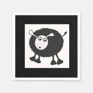 Serviette En Papier Serviette-Ensemble de papier de moutons noirs de