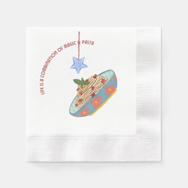 Serviette En Papier Serviette magique et pâtes (Devant)