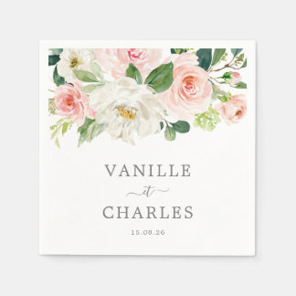 Serviette En Papier Serviette Mariage Avec Fleurs 