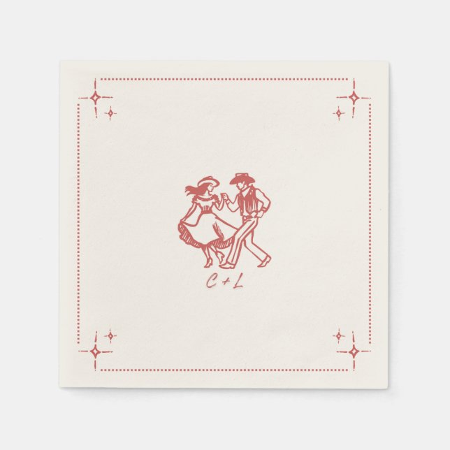 Serviette En Papier Serviette occidentale personnalisée (Devant)