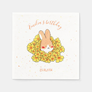 Serviette En Papier Serviette papier personnalisé anniversaire Lapin