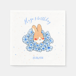 Serviette En Papier Serviette papier personnalisé anniversaire Lapin