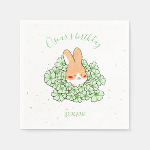 Serviette En Papier Serviette papier personnalisé anniversaire Lapin