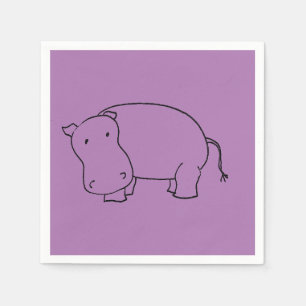 Serviette En Papier serviette pourpre hippo