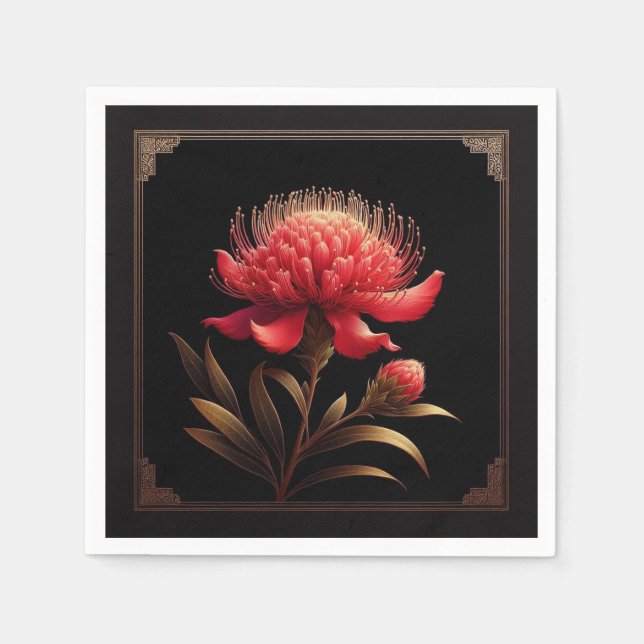 Serviette En Papier Serviette Serviette Waratah Faune Flore (Devant)