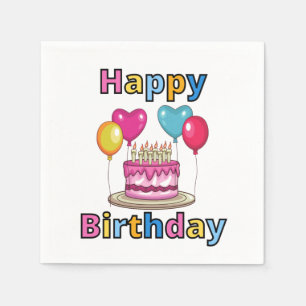 Serviette En Papier Serviettes 3 plis Joyeux Anniversaire