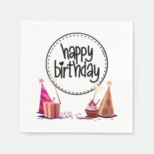 Serviette En Papier Serviettes 3 plis pour fête d'anniversaire