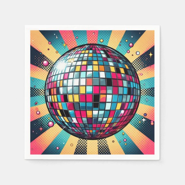 Serviette En Papier Serviettes à billes Disco ! (Devant)