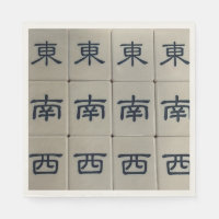 Serviettes à carreaux de mahjong chinois