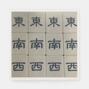 Serviette En Papier Serviettes à carreaux de mahjong chinois