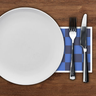 Serviette En Papier Serviettes à carreaux géométriques modernes bleu f