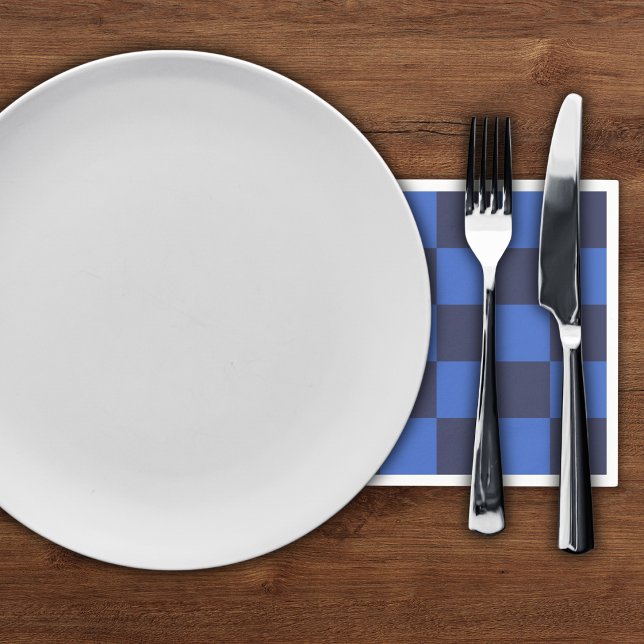 Serviette En Papier Serviettes à carreaux géométriques modernes bleu f (Créateur téléchargé)