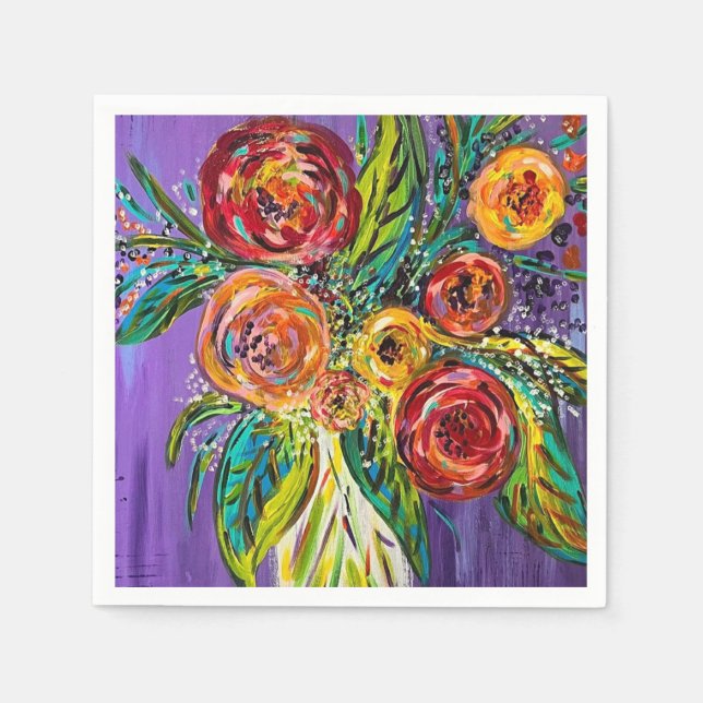 Serviette En Papier Serviettes à cocktails Floraux (Devant)