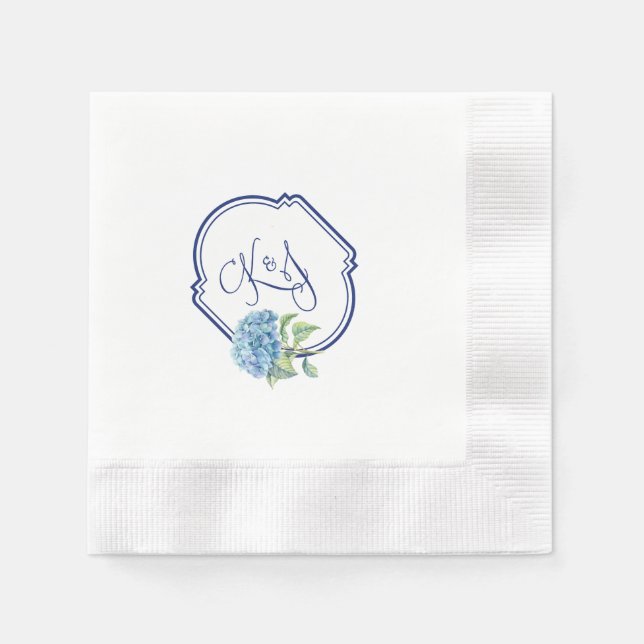Serviette En Papier Serviettes à cocktails Hydrangea pour Kristen & Jo (Devant)