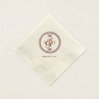 Serviette En Papier Serviettes à cocktails monogrammées C et M