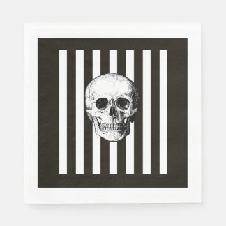 Serviette En Papier Serviettes à crâne noir et blanc