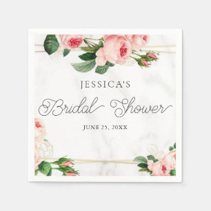 Serviette En Papier Serviettes à Fête des mariées minimale florale Ros