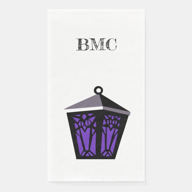 Serviette En Papier Serviettes à lanterne de hibou violet (Devant)