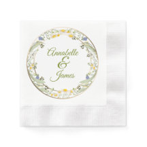 Serviettes à Motif de Fleurs d'Été pour Mariage