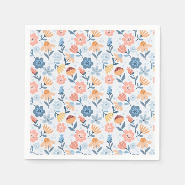 Serviette En Papier Serviettes à motifs floraux (Devant)