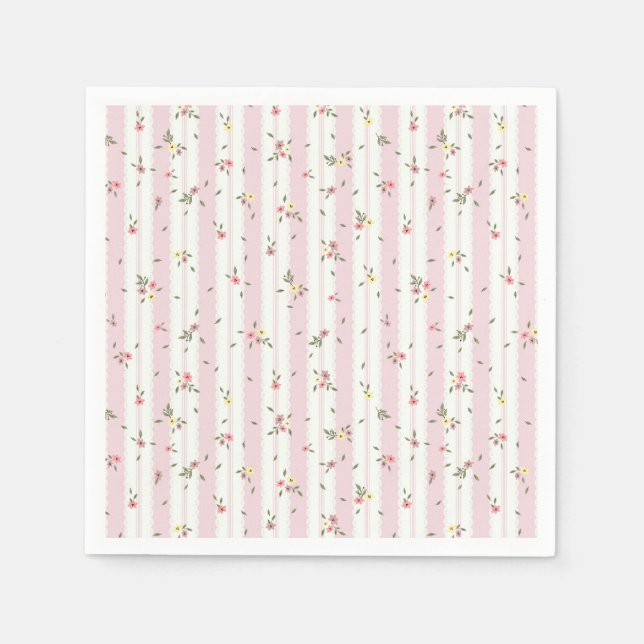 Serviette En Papier Serviettes à motifs floraux délicates (Devant)