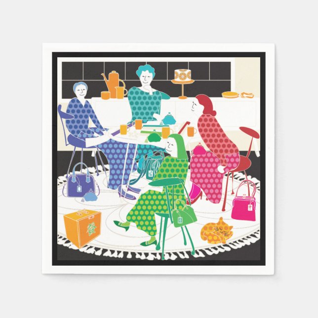 Serviette En Papier Serviettes à pois Mah Jongg (Devant)