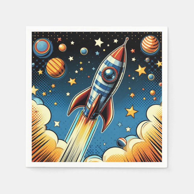 Serviette En Papier Serviettes à roquettes ! (Devant)