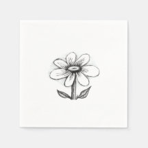 serviettes à thème pour elle avec marguerite