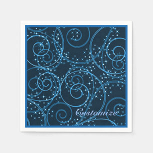 Serviette En Papier Serviettes Abstraites Bleues à crémaillère