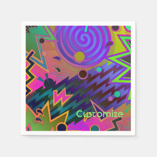 Serviette En Papier Serviettes Abstraites Retro Mania 80