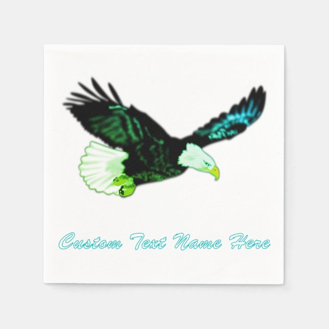 Serviette En Papier Serviettes American Bald Eagle Flying Texte person (Devant)