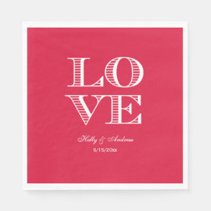 Serviette En Papier Serviettes Amour Rouge Grenat et Blanc