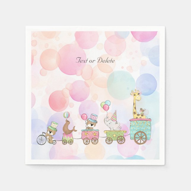 Serviette En Papier Serviettes Animaux de Cirque (Devant)