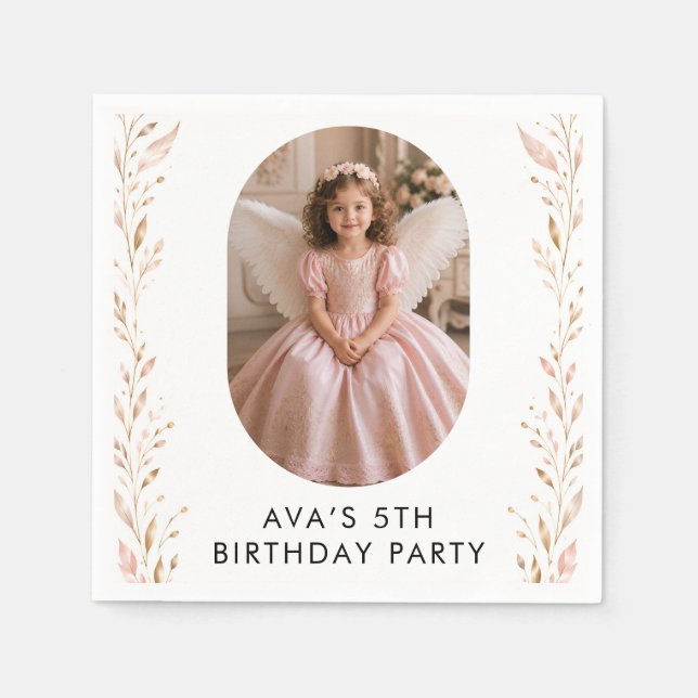 Serviette En Papier Serviettes Anniversaire Princesse Ange (Devant)