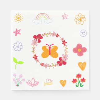 Serviette En Papier Serviettes Anniversaires de enfants en jaune et vi