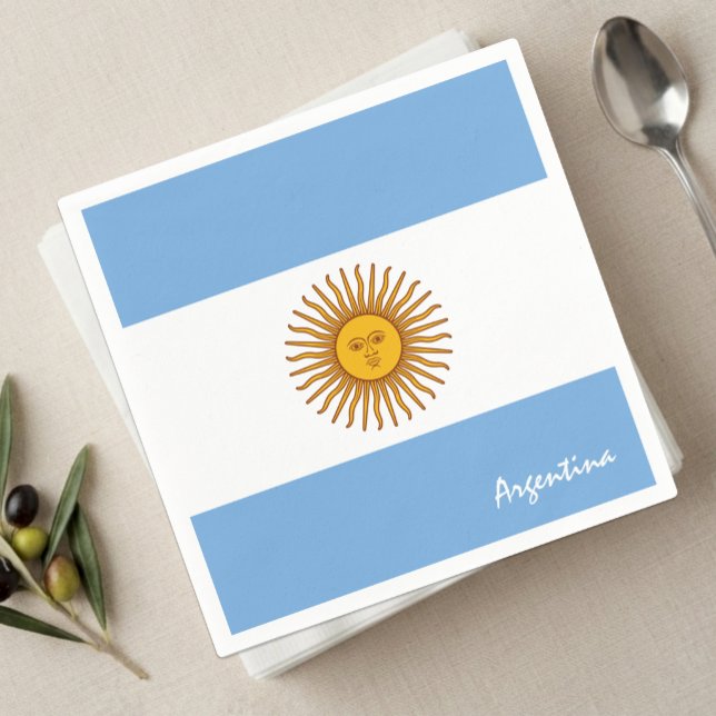 Serviette En Papier Serviettes Argentine, drapeau de l'Argentine fête  (Argentina Flag Napkins)
