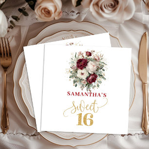 Serviette En Papier Serviettes Artistiques Rose Pâle Bourgogne pour un