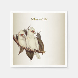 Serviette En Papier Serviettes aux oiseaux blancs