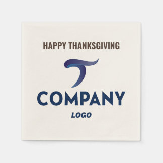 Serviette En Papier Serviettes avec logo de la société Happy Thanksgiv