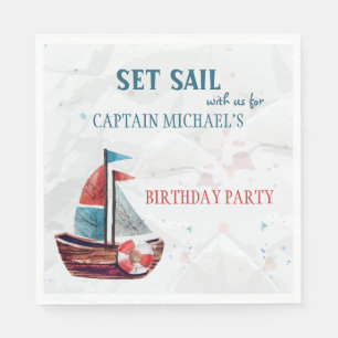 Serviette En Papier Serviettes Bateau Aquarelle