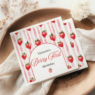 Serviette En Papier Serviettes Berry premier anniversaire