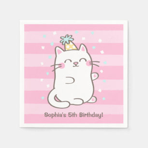 Serviette En Papier Serviettes blanches mignonnes de fête