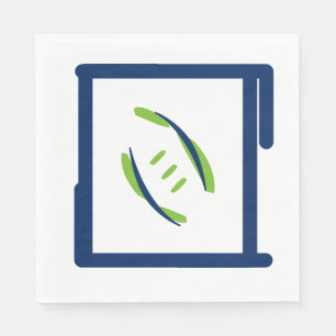 Serviette En Papier Serviettes bleu et vert Luuncheon