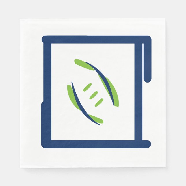 Serviette En Papier Serviettes bleu et vert Luuncheon (Devant)