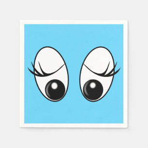 Serviette En Papier Serviettes bleues aux yeux curieux - personnalisab