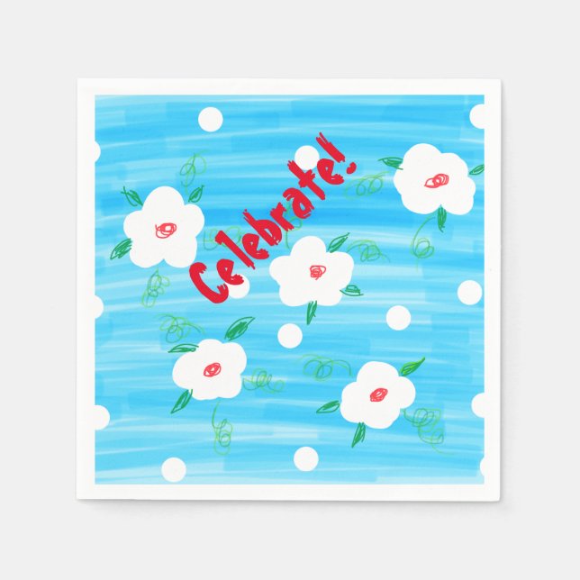 Serviette En Papier Serviettes Blue Celebration (Devant)