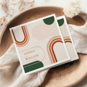 Serviette En Papier Serviettes Boho Coctail aux formes abstraites en a