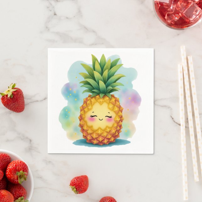 Serviette En Papier Serviettes Bon Ananas (En situation)